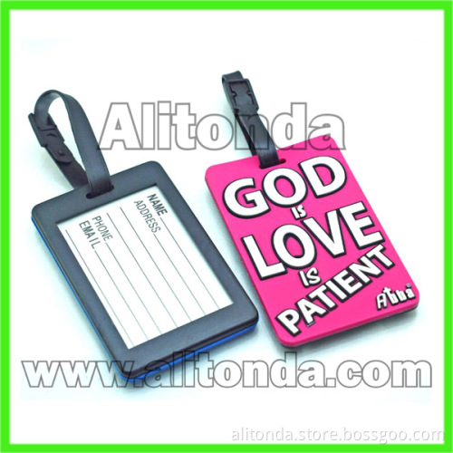 High quality promotional pvc luggage tag travel luggage tag plane luggage tag custom